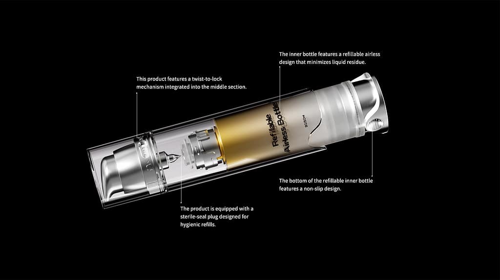 Airless Refillable Bottle with Freshness-Lock