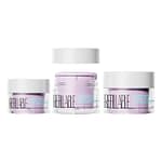 Refillable cream jars in 100ml, 150ml, and 200ml sizes